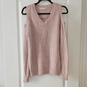 Rebecca Minkoff Pink Confetti Cold Shoulder Merino wool alpaca blend sweater